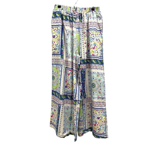 Easel Scarf Wide Leg Pull On Elastic Waist Boho Pants Size Medium NWT - Picture 6 of 9